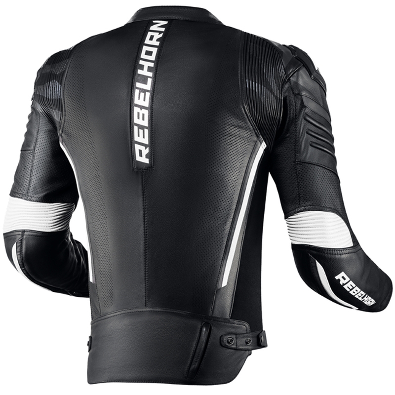 Kožna motoristička jakna Rebelhorn Vandal crno-bijela rasprodaja