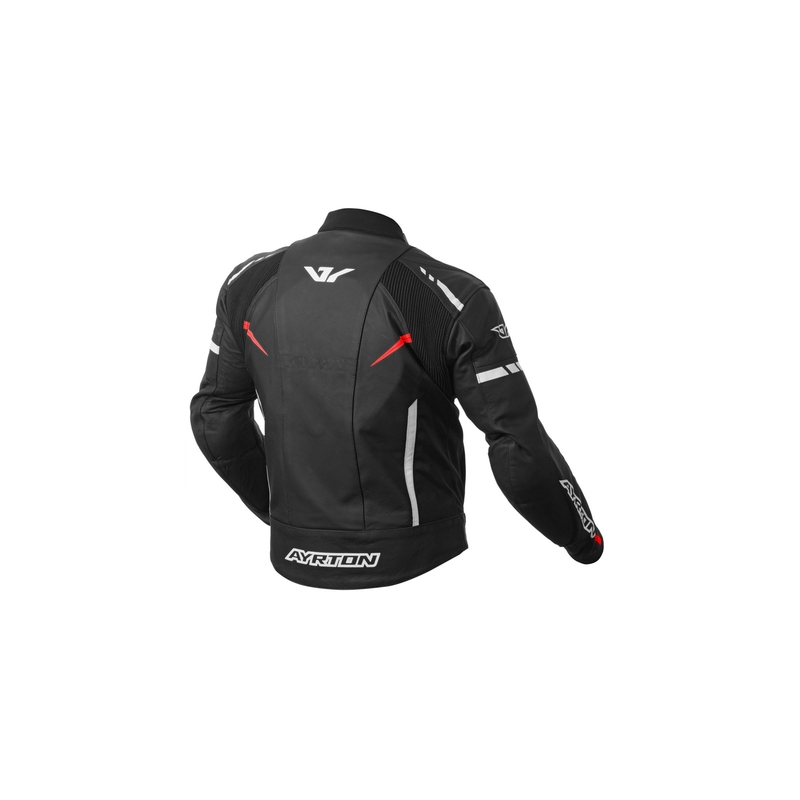 Motociklistička jakna Ayrton Raptor crno-bijela-fluo crvena