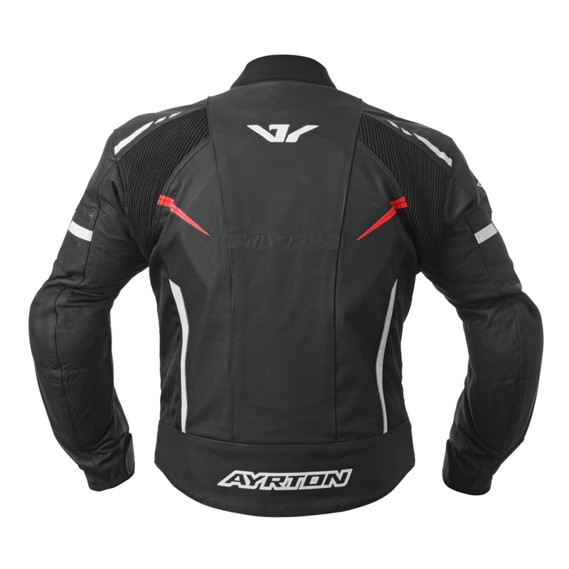 Motociklistička jakna Ayrton Raptor crno-bijela-fluo crvena