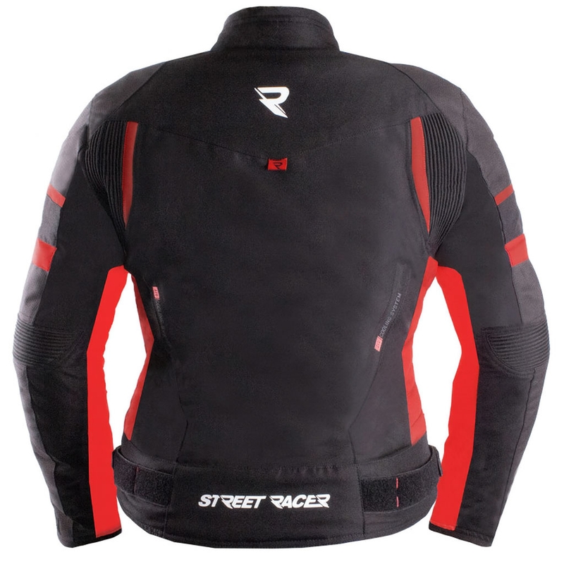 Ženska moto jakna Street Racer Betty II Air crno-crvena