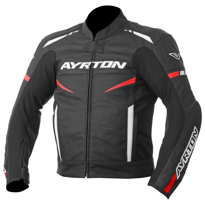 Motociklistička jakna Ayrton Raptor crno-bijela-fluo crvena