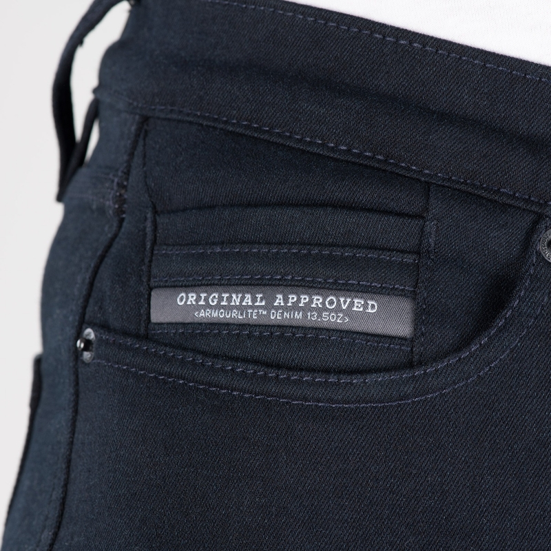 Motociklističke traperice OXFORD ORIGINAL APPROVED SUPER STRETCH JEANS AA SLIM FIT plave indigo