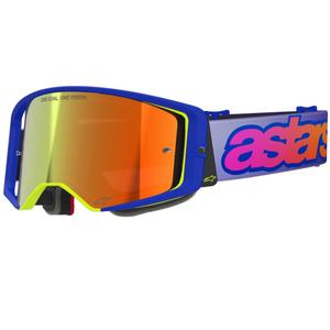 Alpinestars Supertech Vision Vista plavo-žuto-ljubičaste motokros naočale sa zrcalno crvenim staklom