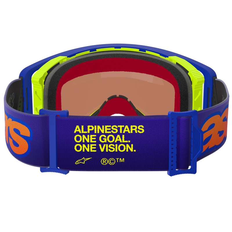 Alpinestars Supertech Vision Vista plavo-žuto-ljubičaste motokros naočale sa zrcalno crvenim staklom