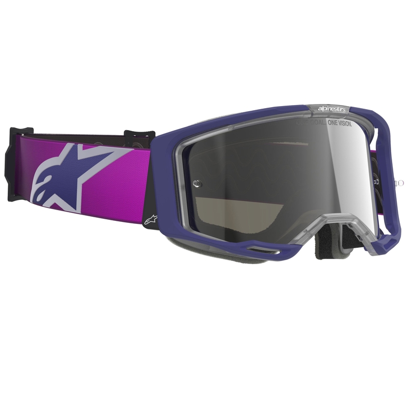 Alpinestars Vision 8 Corp motokros naočale ljubičasto-prozirne sa zrcalno srebrnim staklom