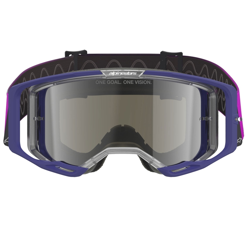 Alpinestars Vision 8 Corp motokros naočale ljubičasto-prozirne sa zrcalno srebrnim staklom