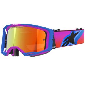 Alpinestars Vision 8 Corp plavo-ljubičasto-narančaste motokros naočale sa zrcalno crvenim staklom