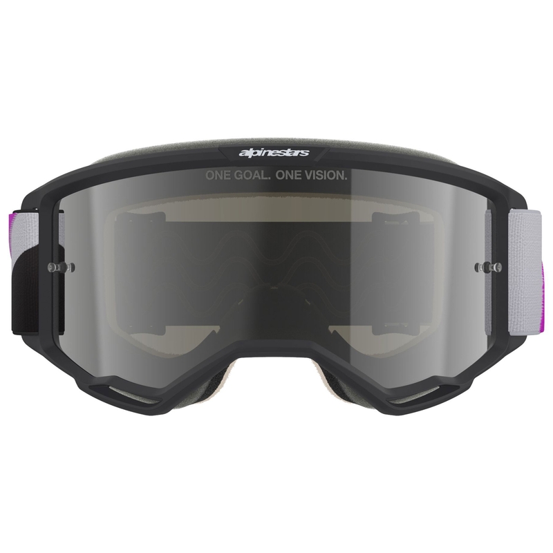 Alpinestars Vision 5 Corp motocross naočale crno-sivo-ljubičasto-bijele sa zrcalno srebrnim staklom