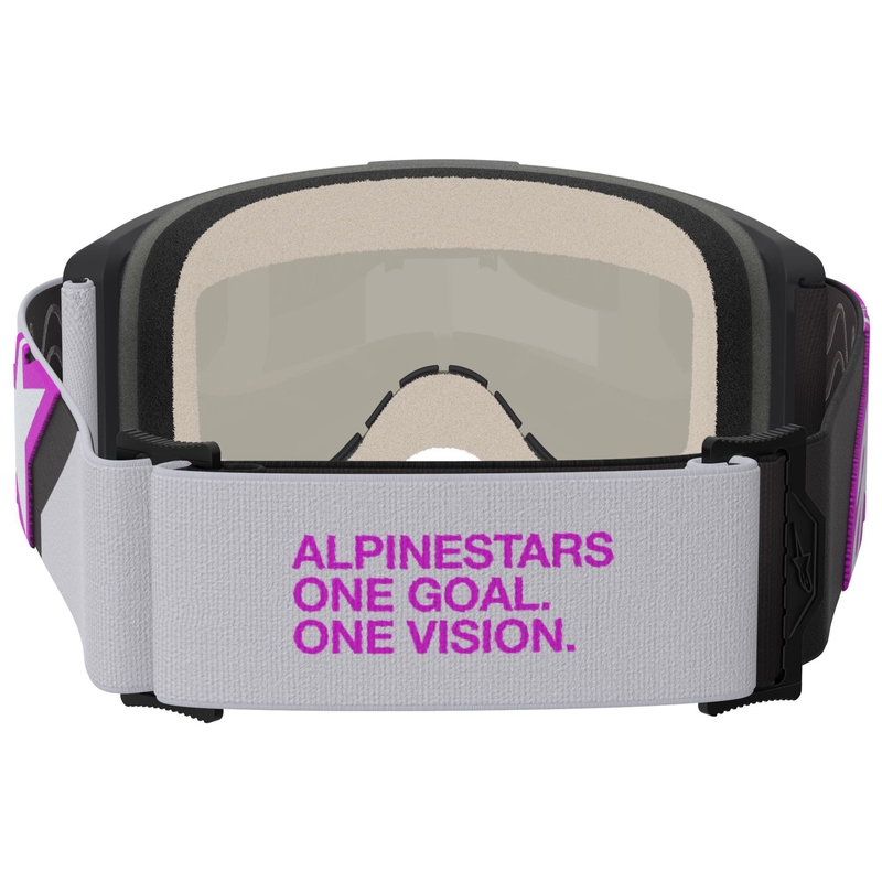 Alpinestars Vision 5 Corp motocross naočale crno-sivo-ljubičasto-bijele sa zrcalno srebrnim staklom