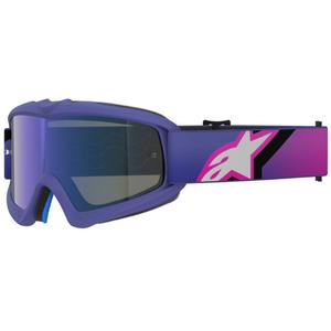 Alpinestars Vision Youth Corp dječje motokros naočale ljubičasto-fluo ružičaste s plavim zrcalnim staklima