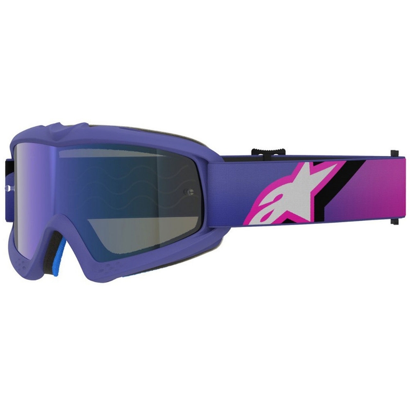Alpinestars Vision Youth Corp dječje motokros naočale ljubičasto-fluo ružičaste s plavim zrcalnim staklima