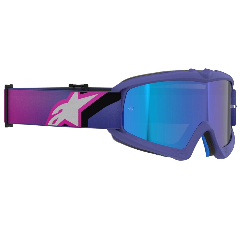 Alpinestars Vision Youth Corp dječje motokros naočale ljubičasto-fluo ružičaste s plavim zrcalnim staklima