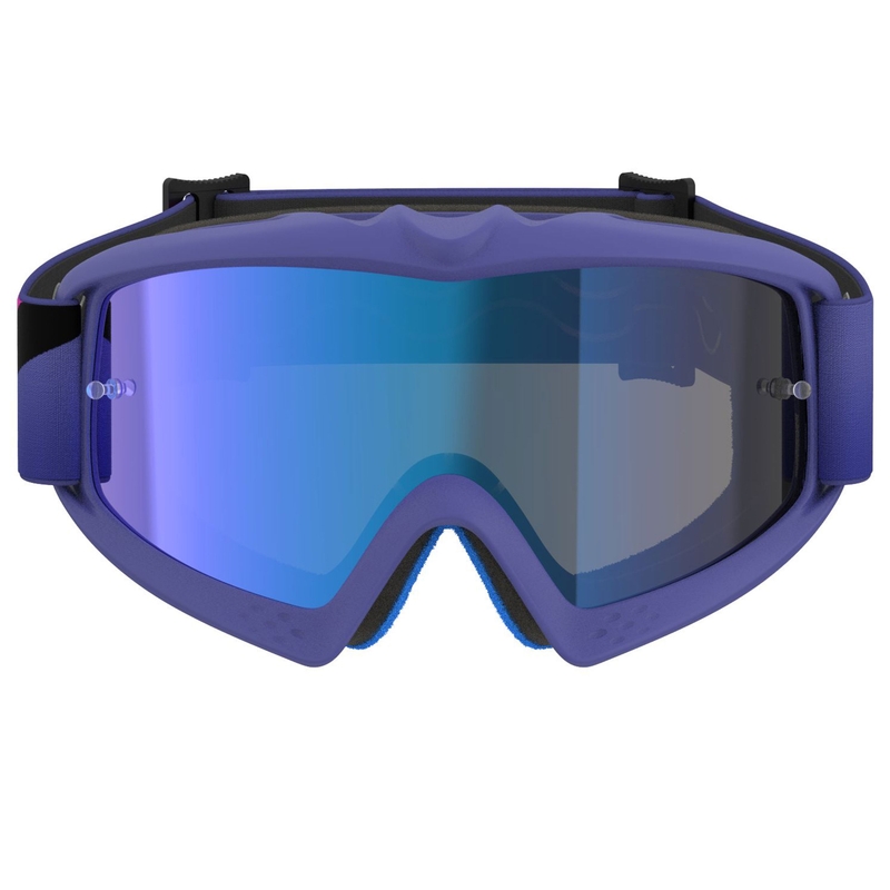 Alpinestars Vision Youth Corp dječje motokros naočale ljubičasto-fluo ružičaste s plavim zrcalnim staklima
