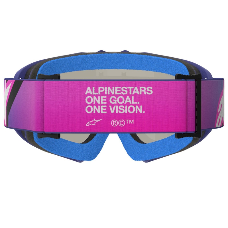 Alpinestars Vision Youth Corp dječje motokros naočale ljubičasto-fluo ružičaste s plavim zrcalnim staklima