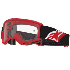 Alpinestars Vision OTG crveno-crno-bijele motokros naočale s prozirnim staklima
