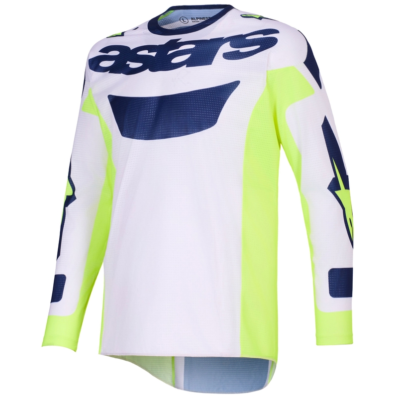 Alpinestars Racer Air Riway motokros dres svijetlo sivo-fluo žuto-plavi
