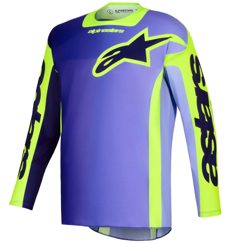 Alpinestars Racer Portl motokros dres ljubičasto-fluo žuti