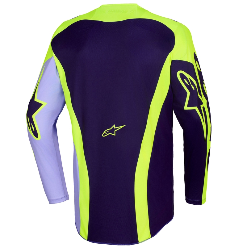 Alpinestars Racer Portl motokros dres ljubičasto-fluo žuti