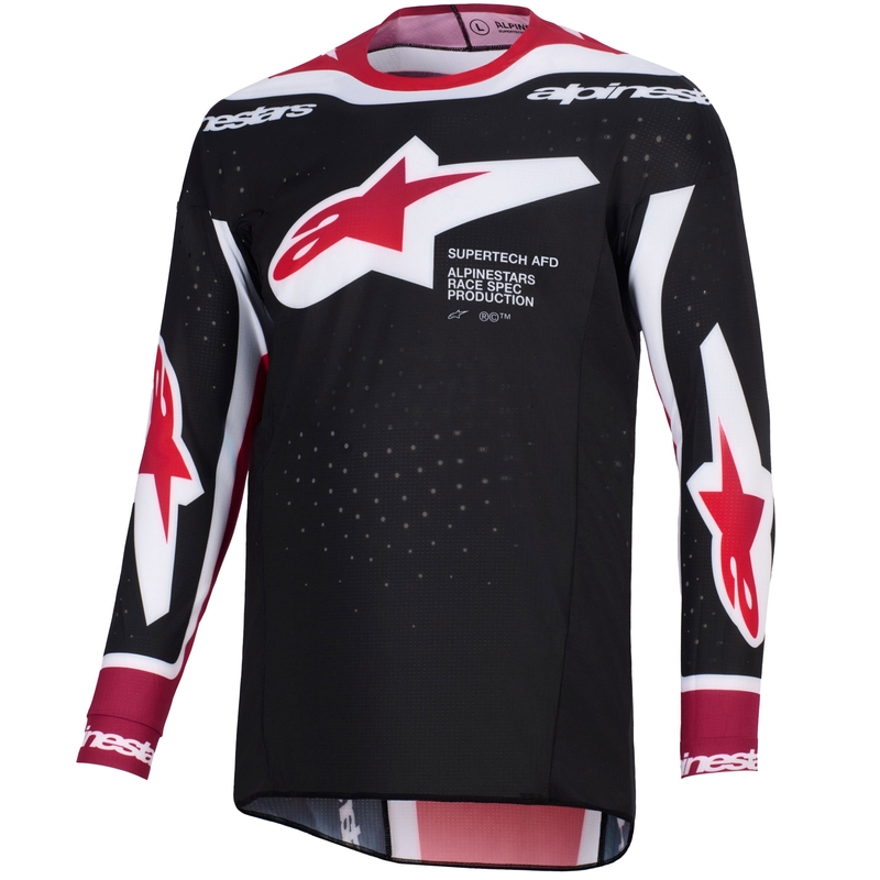 Alpinestars Supertech Pro AFD Vista motokros dres crno-crveno-bijeli