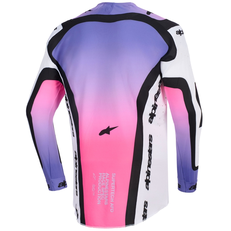 Alpinestars Supertech Pro AFD Vista motokros dres bijelo-ljubičasto-crni