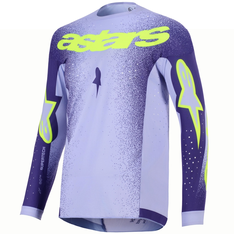 Alpinestars Supertech Scenz motokros dres ljubičasto-fluo žuti
