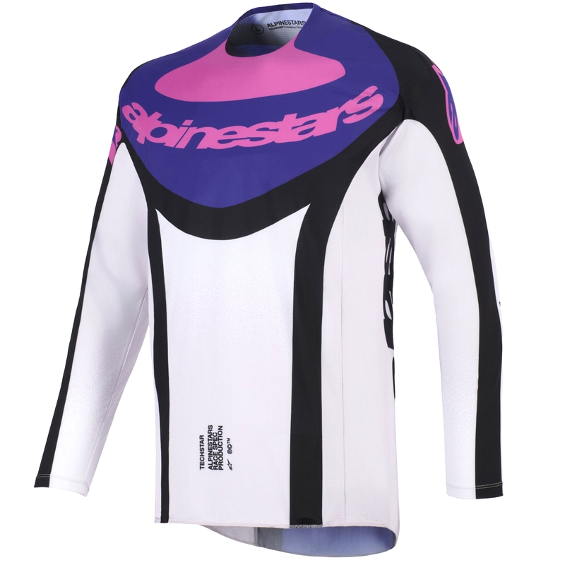 Alpinestars Techstar Knif motocross dres crno-svijetlosivo-ljubičasti