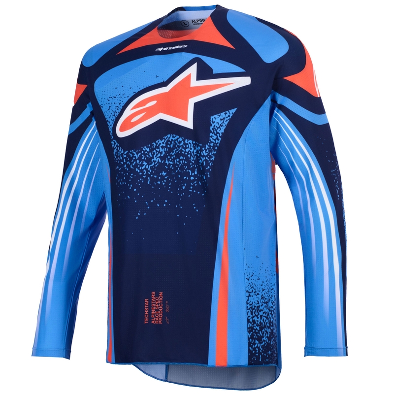 Alpinestars Techstar Nomur motocross dres tamnoplavo-narančasto-plave boje
