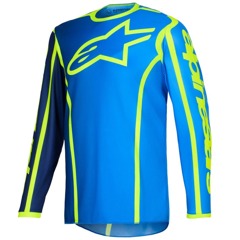 Alpinestars Fluid Apex plavo-fluo žuti motokros dres