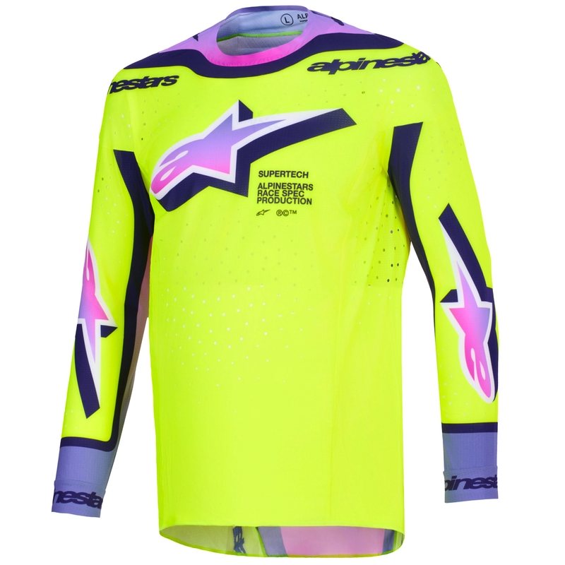 Alpinestars Supertech Vista motocross dres fluo žuto-ljubičasto-crni