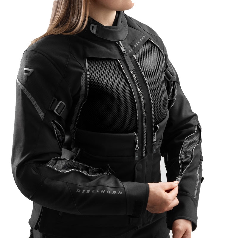 Ženska motociklistička jakna Rebelhorn Hardy 3.0 crna