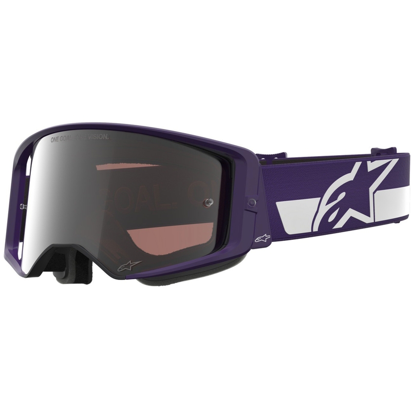 Alpinestars Supertech Vision Hunta96 XXV motokros naočale ljubičasto-bijele s ogledalom od srebrnog pleksiglasa