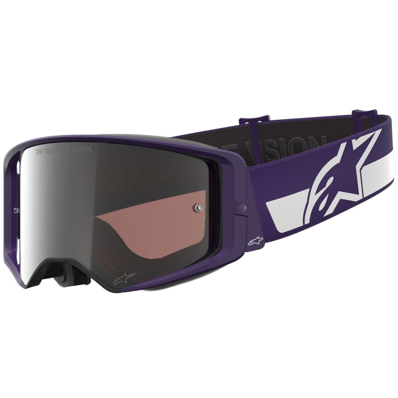Alpinestars Supertech Vision Hunta96 XXV motokros naočale ljubičasto-bijele s ogledalom od srebrnog pleksiglasa