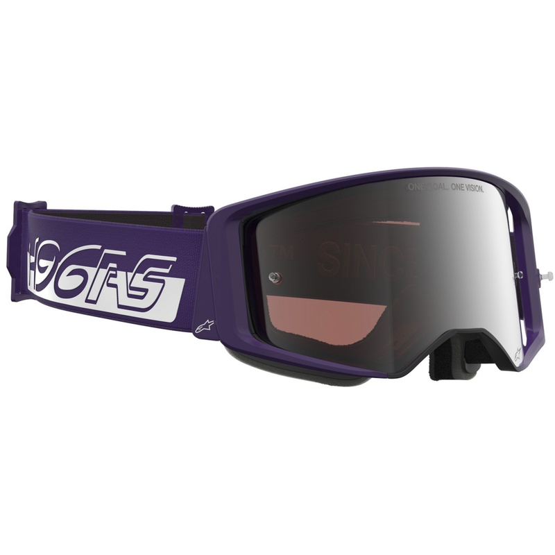 Alpinestars Supertech Vision Hunta96 XXV motokros naočale ljubičasto-bijele s ogledalom od srebrnog pleksiglasa