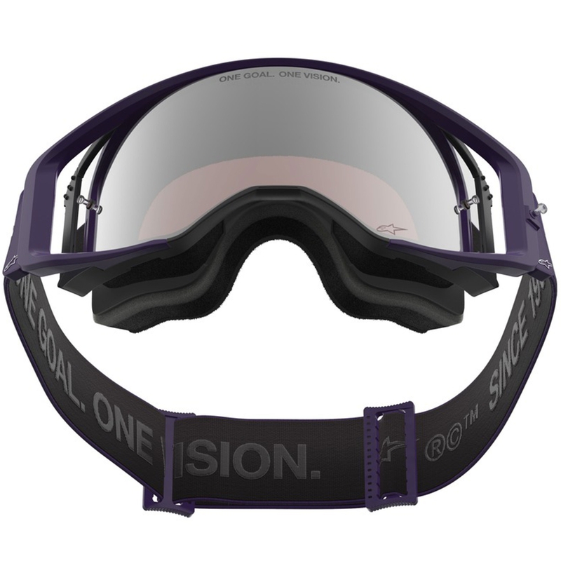 Alpinestars Supertech Vision Hunta96 XXV motokros naočale ljubičasto-bijele s ogledalom od srebrnog pleksiglasa