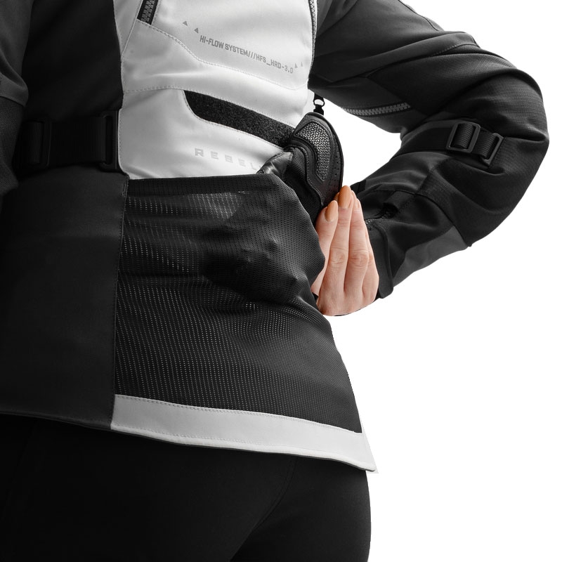 Ženska motociklistička jakna Rebelhorn Hardy 3.0 crno-sivo-fluo žuta