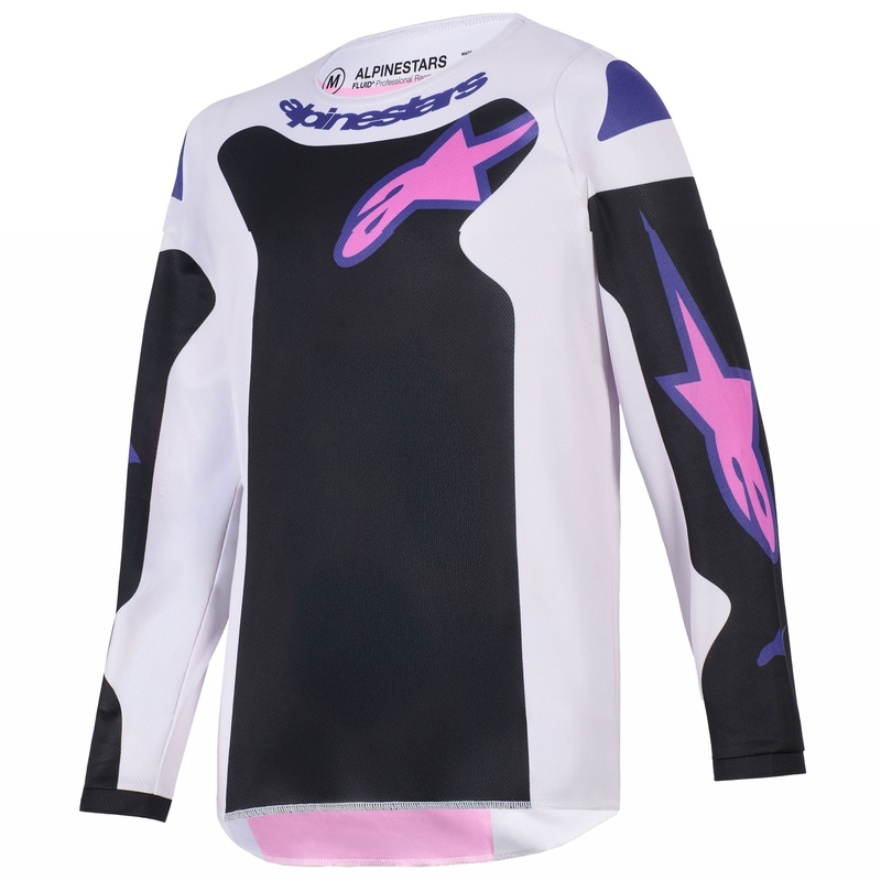 Alpinestars Fluid Grid Dječji Motokros Dres Crno-Svijetlo Sivo-Ljubičasta