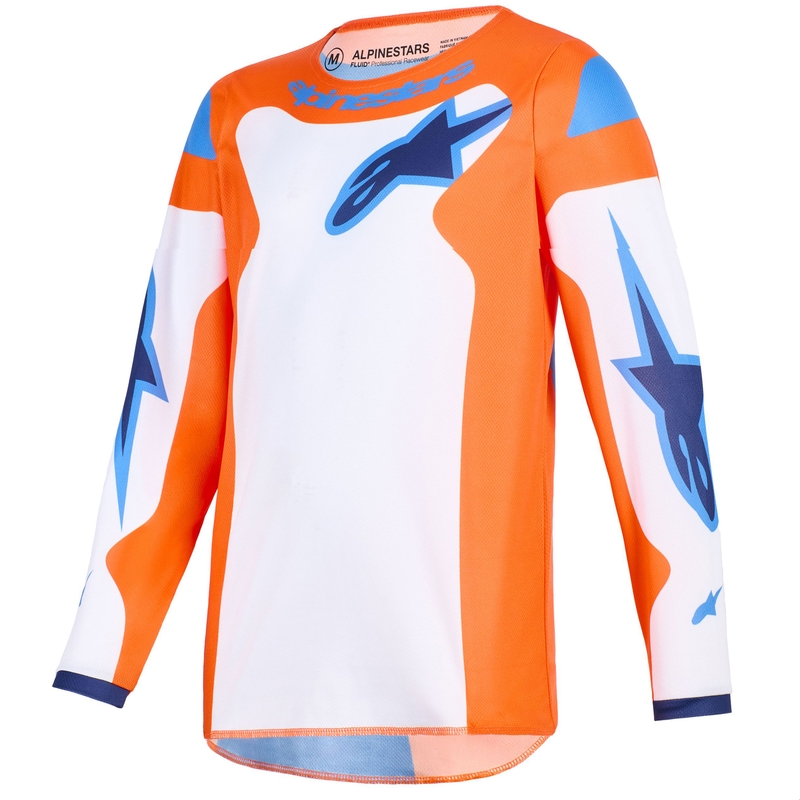 Alpinestars Fluid Grid Dječji Motokros Dres Narančasto-Plavo-Bijeli
