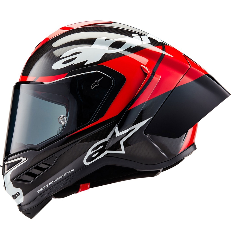 Alpinestars Supertech R-10 Element karbonska fluo full face motociklistička kaciga crveno-bijela