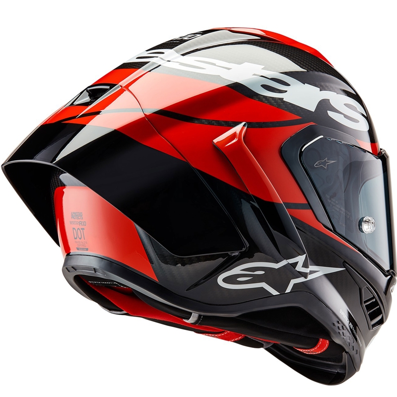 Alpinestars Supertech R-10 Element karbonska fluo full face motociklistička kaciga crveno-bijela
