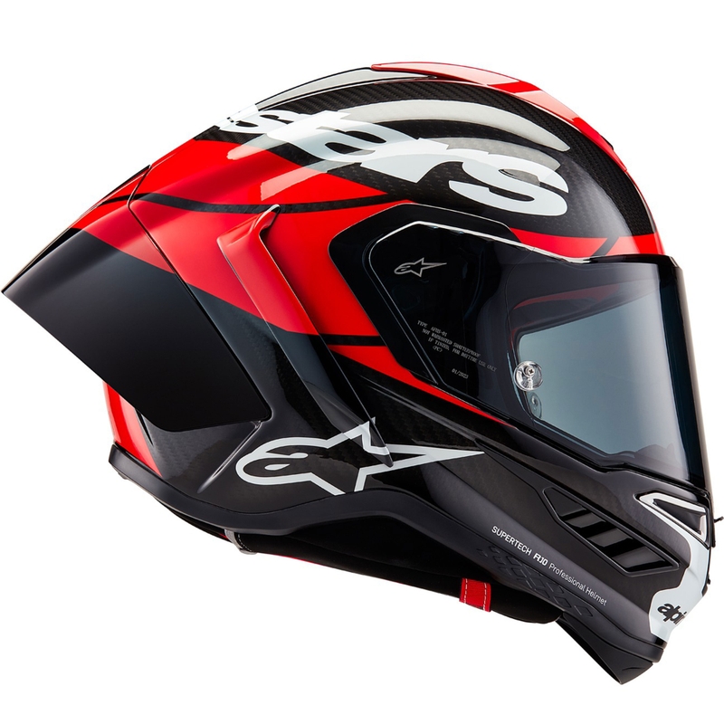 Alpinestars Supertech R-10 Element karbonska fluo full face motociklistička kaciga crveno-bijela