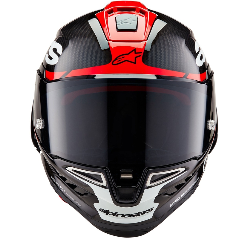 Alpinestars Supertech R-10 Element karbonska fluo full face motociklistička kaciga crveno-bijela