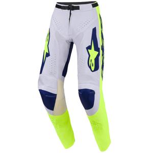 Alpinestars Racer Air Riway motokros hlače svijetlo sive-fluo žuto-plave