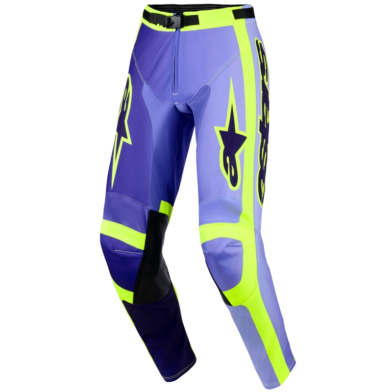 Alpinestars Racer Portl motokros hlače ljubičasto-fluo žute