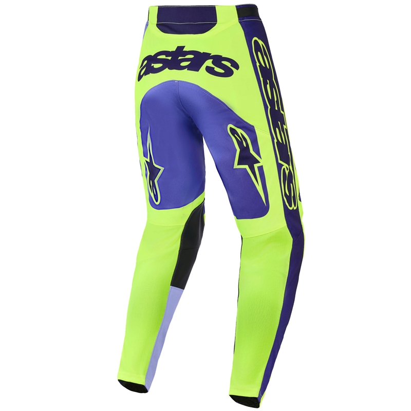 Alpinestars Racer Portl motokros hlače ljubičasto-fluo žute