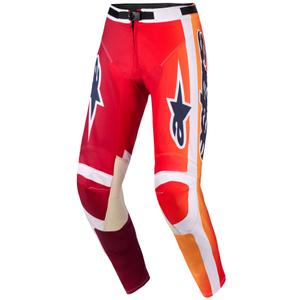 Alpinestars Racer Portl motokros hlače crveno-narančasto-svijetlo sive