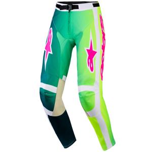 Alpinestars Racer Portl motokros hlače zeleno-bijelo-crne