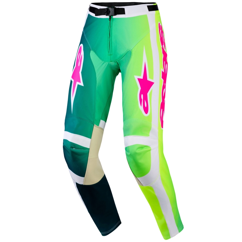 Alpinestars Racer Portl motokros hlače zeleno-bijelo-crne