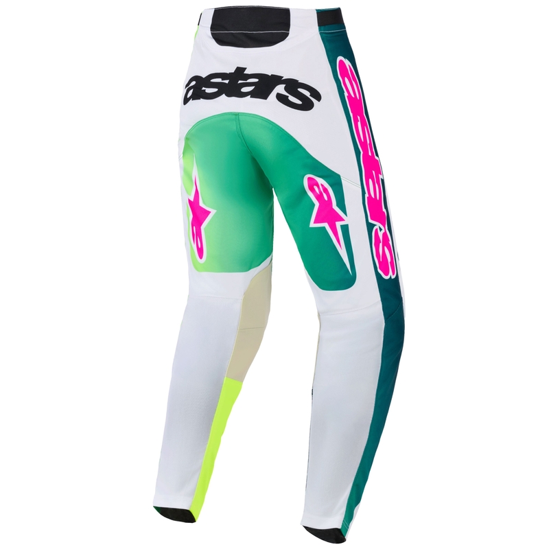 Alpinestars Racer Portl motokros hlače zeleno-bijelo-crne