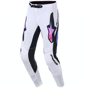 Alpinestars Supertech Pro Vista motocross hlače bijelo-ljubičasto-crne
