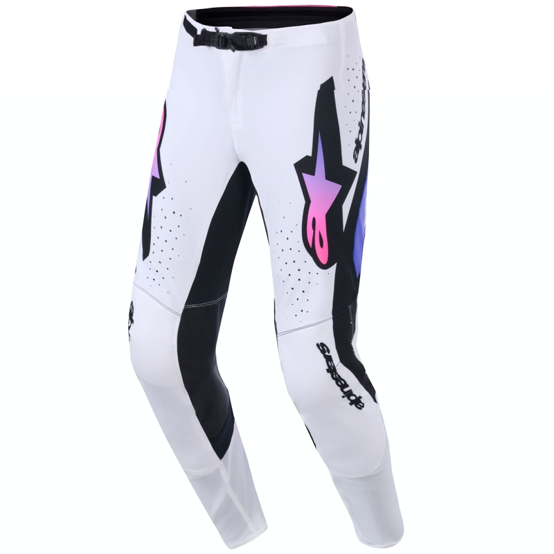 Alpinestars Supertech Pro Vista motocross hlače bijelo-ljubičasto-crne